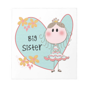 Blue Heart Princess Big Sister Notepad