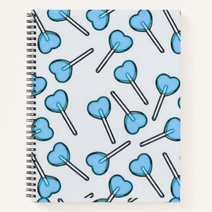 Blue heart shaped Lollipops Notebook