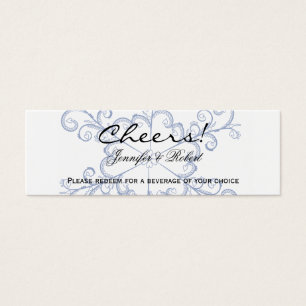Blue Heart Snowflake Wedding Drink Tickets