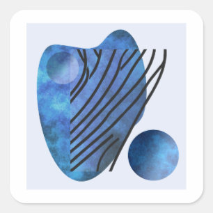 Blue Heart Square Sticker