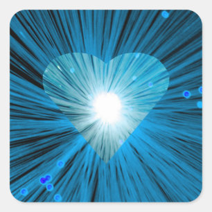 Blue Heart sticker square