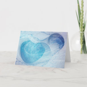 Blue Heart Swirls Blank Greeting Card