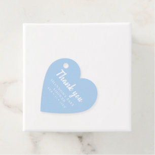 Blue heart  Thank You Baby Shower for Boys Favour Tags