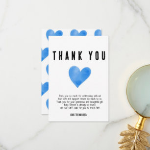 Blue Heart  Thank You Card