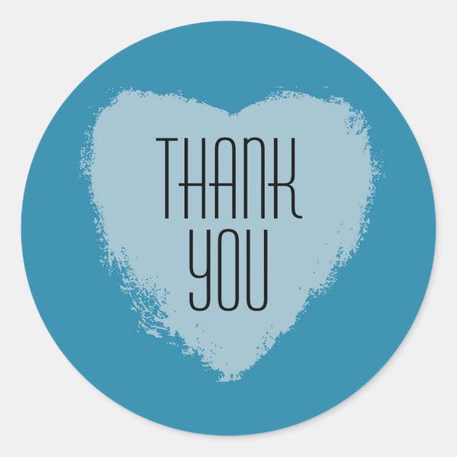 Blue Heart Thank You Stickers (Front)