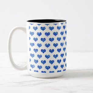 Blue Heart Two-Tone Coffee Mug