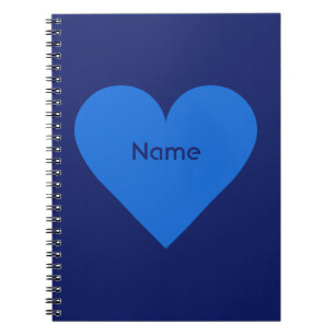 Blue Heart Valentine custom notebook