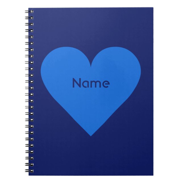 Blue Heart Valentine custom notebook (Front)