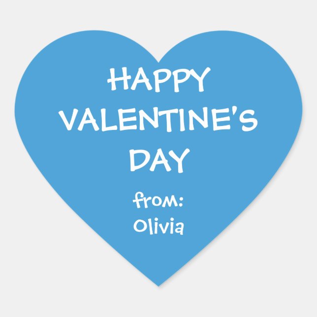 Blue heart valentine personalised gift tag (Front)