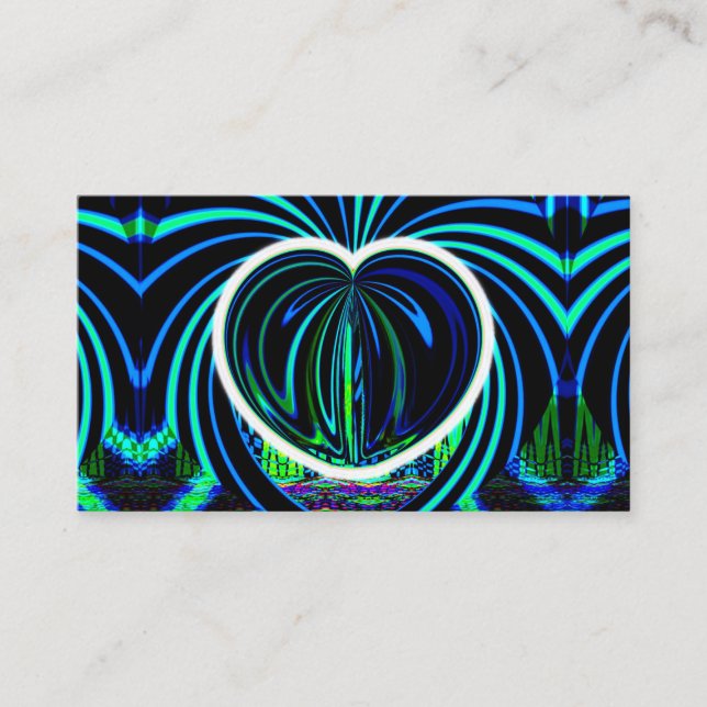 Blue Heart (you may add words) Business Card (Front)
