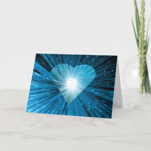 Blue Heart 'Your Text' greetings card