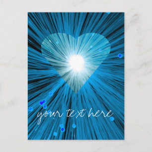 Blue Heart 'Your Text' postcard