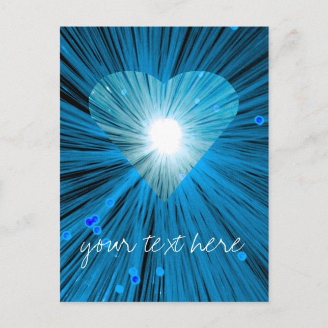 Blue Heart 'Your Text' postcard (Front)