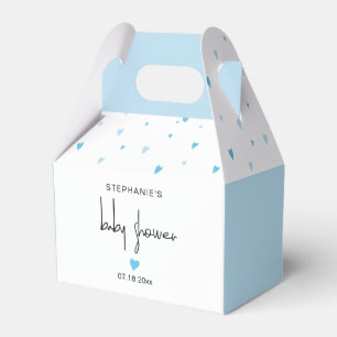 Blue Hearts Baby Boy Shower Pretty Favour Box