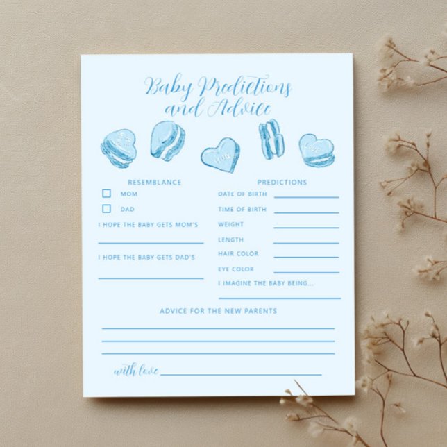 Blue Hearts Baby Predictions & Advice Card (Creator Uploaded)