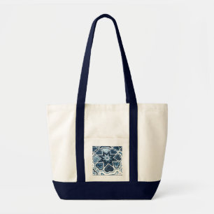 Blue Hearts Canvas Pocket Tote Bag