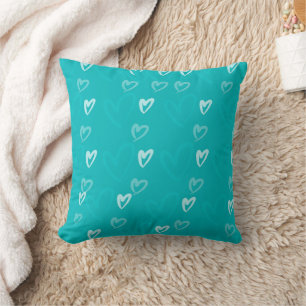 Blue hearts   cushion