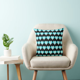 Blue Hearts Design Cushion