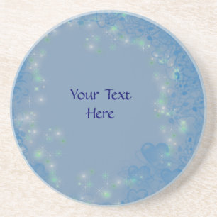 Blue Hearts Design Customisable Coaster