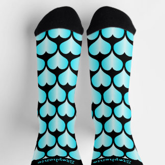 Blue Hearts Design Personalised Socks