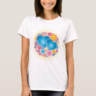 Blue Hearts Floral T-Shirt