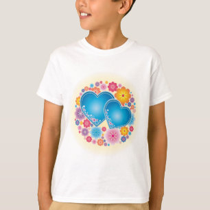 Blue Hearts Floral T-Shirt