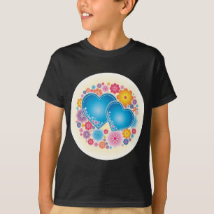 Blue Hearts Floral T-Shirt