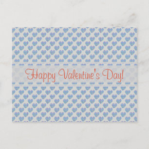 Blue hearts Happy Valentine's Day! Holiday Postcard