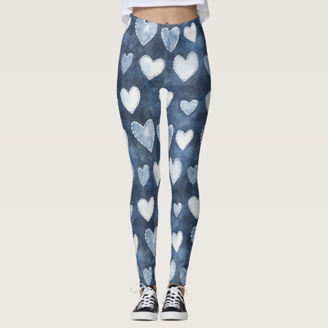 Blue Hearts Leggings (Front)