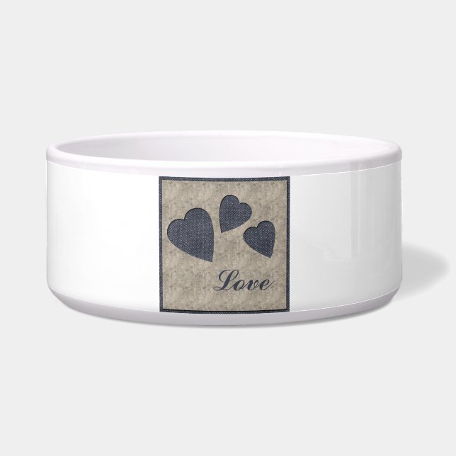 Blue Hearts Love Bowl (Front)