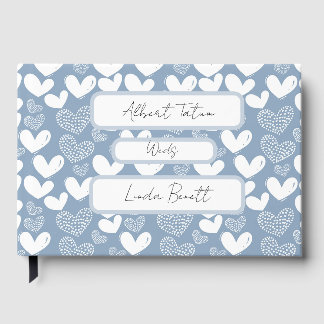 Blue hearts love  guest book