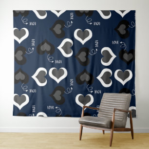 Blue hearts pattern Design  Tapestry