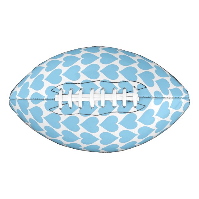 Blue Hearts Pattern, Romantic, Love American Football (Front)