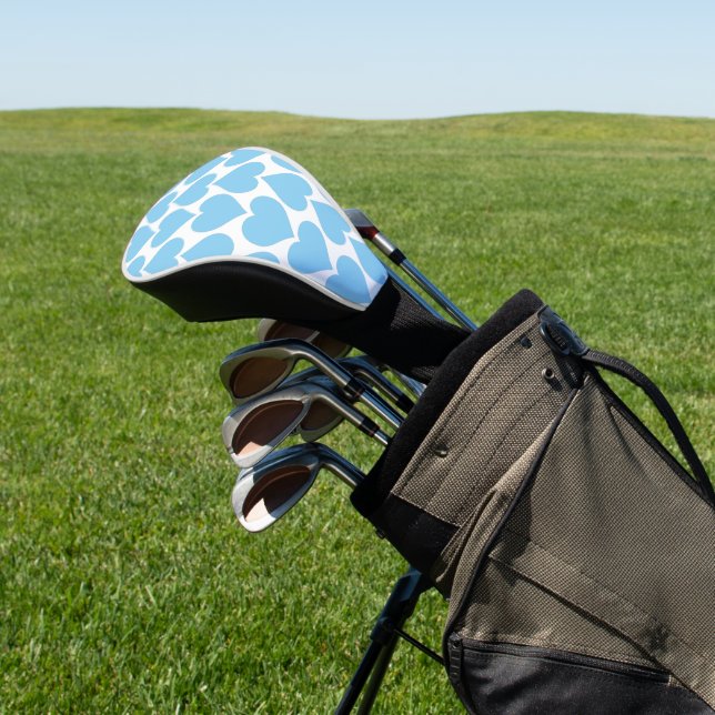 Blue Hearts Pattern, Romantic, Love Golf Head Cover (In Situ)