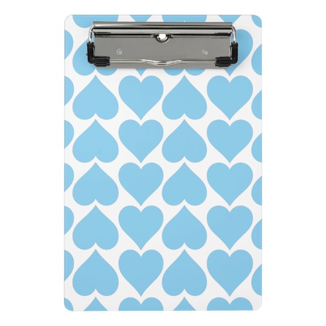 Blue Hearts Pattern, Romantic, Love Mini Clipboard (Front)