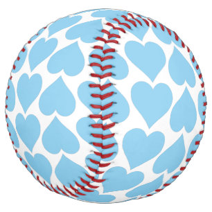 Blue Hearts Pattern, Romantic, Love Softball