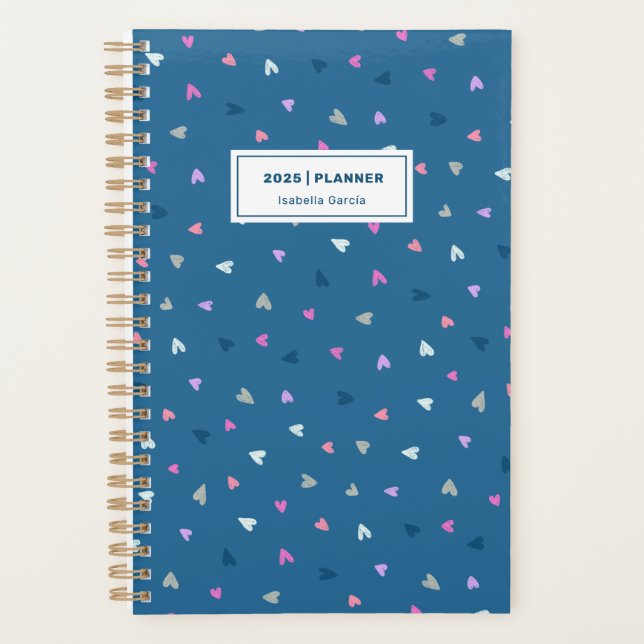 Blue Hearts Personal Weekly Planner (Front)