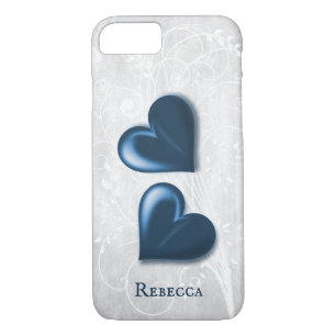 Blue Hearts Personalised iPhone 8/7 Case