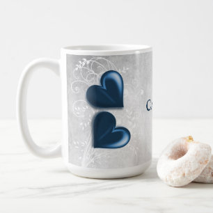 Blue Hearts Personalised Coffee Mug