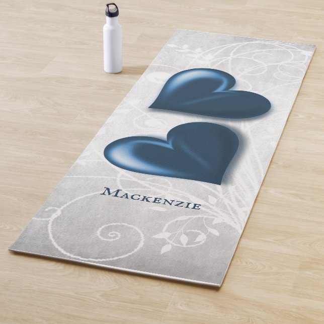 Blue Hearts Personalised Yoga Mat (In Situ)