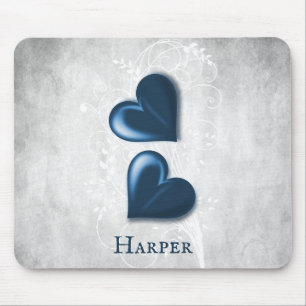 Blue Hearts Personalized Mouse Pad