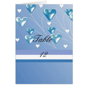 Blue Hearts Table Seating Card