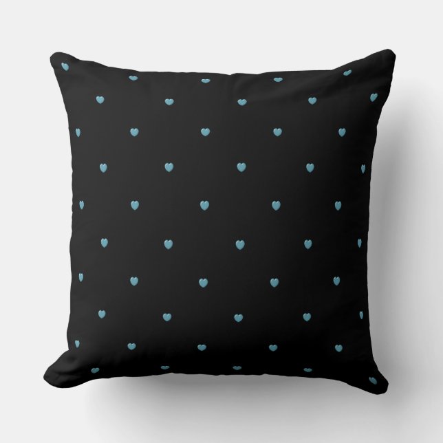 Blue Hearts Throw Pillow (Front)