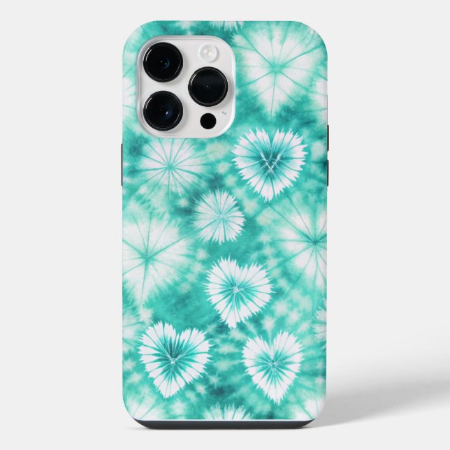 Blue Hearts Tie Dye iPhone Case (Back)