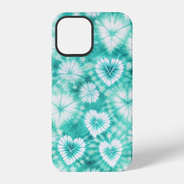 Blue Hearts Tie Dye iPhone Case (Back)