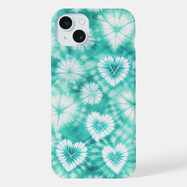 Blue Hearts Tie Dye iPhone Case (Back)