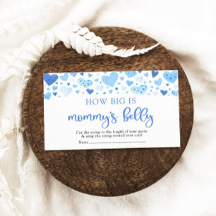 Blue Hearts Valentine How Big is Mummy's Belly Enclosure Card