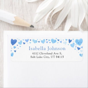 Blue Hearts Valentine's Day Return Address