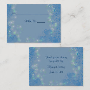 Blue Hearts Wedding Table Place Cards