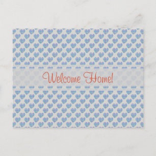 Blue hearts Welcome Home! Postcard